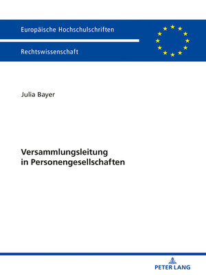 cover image of Versammlungsleitung in Personengesellschaften